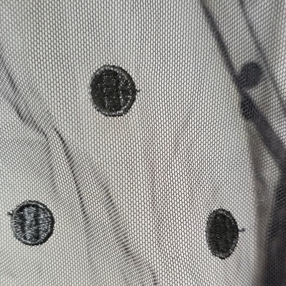J Crew Sheer Shirt Women's XS Black Embroidered Dot Whimsigoth Dark Romantic - Picture 4 of 8